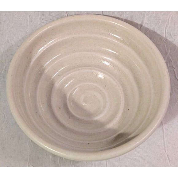 Art Pottery Salt Cellar Dish Lid Lucy Fagella Ring Trinket Box Marked LF Neutral - Picture 8 of 16